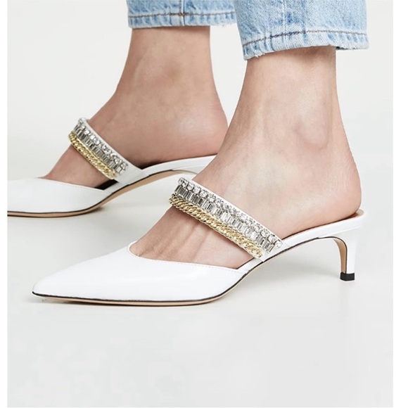 Self Portrait Eliza White Crystal Embellishment Mule - size 37 - Picture 1 of 10